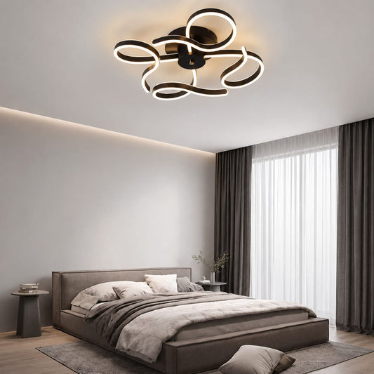 Lustra LED RFAN, Model T9877, cu Telecomanda, 3 Tipuri de Lumina, Intensitate Reglabila, 288W, Negru