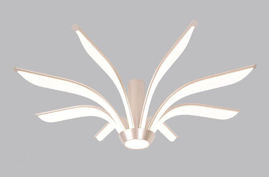 Lustra LED RFAN, Model G33-8X, cu Telecomanda, 3 Tipuri de Lumina, Intensitate Reglabila, 96W, Auriu