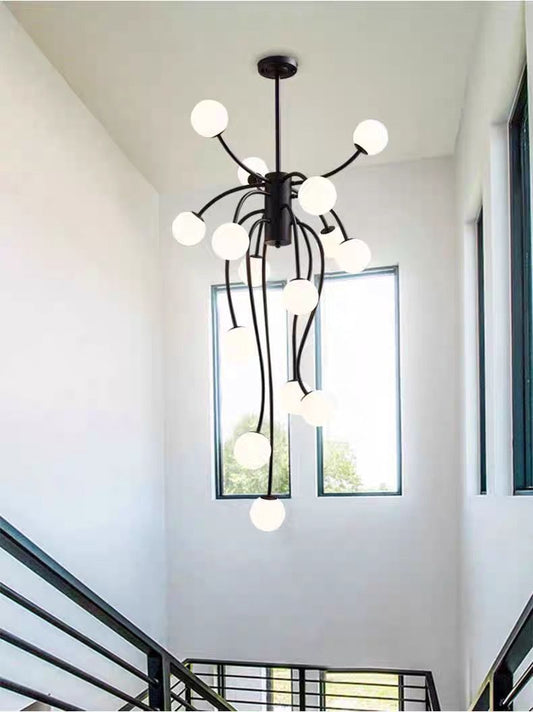 Lustra RFAN, Model E007/15, Cu Abajururi, 15 X G9, Negru