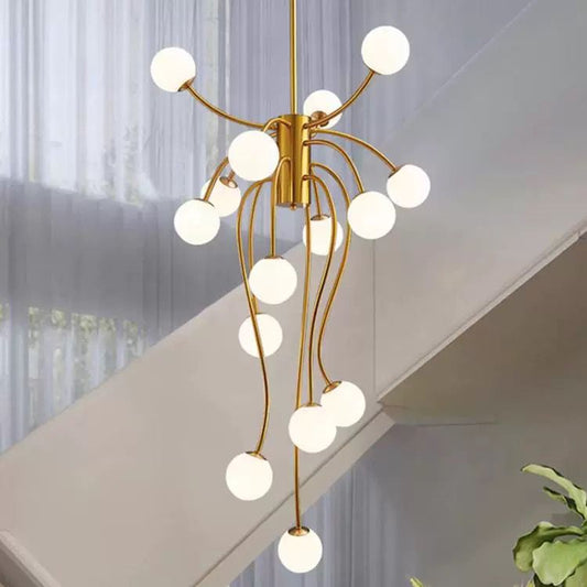 Lustra RFAN, Model E007/15, Cu Abajururi, 15 X G9, Auriu