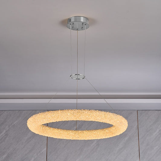 Candelabru LED RFAN, Model H98022-800-1 HCT, Textura Cristal, Metal, 160W, Argintiu