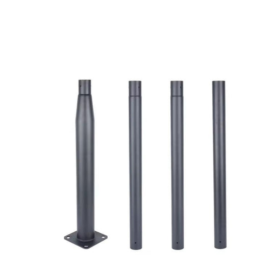 Stalp Metalic Modular Pentru Lampi Solare cu Flansa si Brat, 4M, Gri