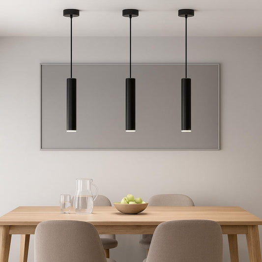 Pendul RFAN, Model H608D-300, 1 x GU10, Inaltime Reglabila, Negru