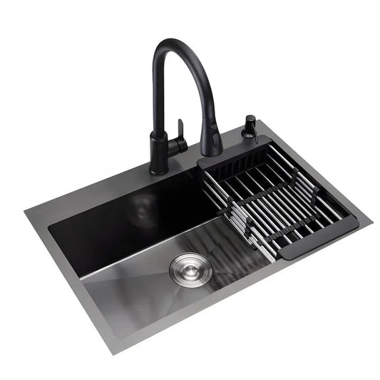 Chiuveta Profesionala pentru Bucatarie, Inox, Gri Inchis - Negru, 58x45 cm, HS 5845 Smack