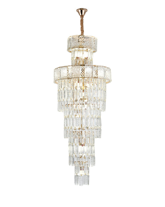 Candelabru RFAN, Model 3590/450x1200, Textura Cristal, Metal, 18 X E14, Auriu