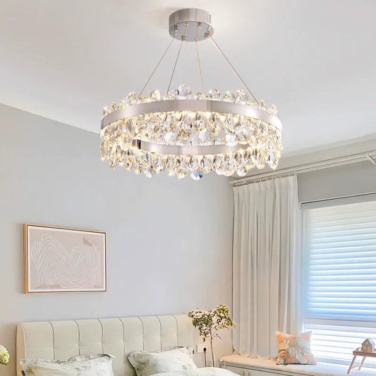 Candelabru LED RFAN, Model 5710/400, Textura Cristal, Metal, 90W, Argintiu