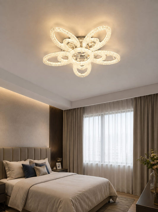 Lustra LED RFAN, Model K2557/5+1, cu Telecomanda, 3 Tipuri de Lumina, Intensitate Reglabila, 120W, Argintiu