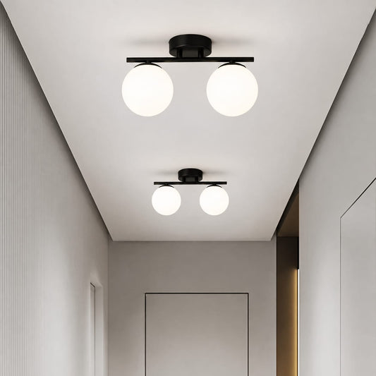 Lustra RFAN, Model 6073-2, Cu Abajururi, 2 X E27, Negru