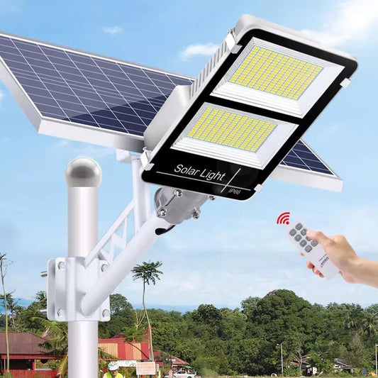 Proiector LED Stradal, Rezistent la Apa IP65, cu Panou Solar, 100W, cu Telecomanda