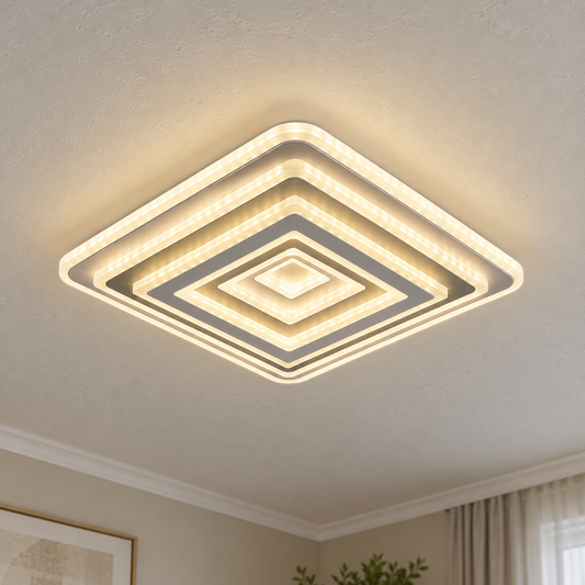 Lustra LED RFAN, Model 6526, 3 Tipuri de Lumina, 60W, Alb