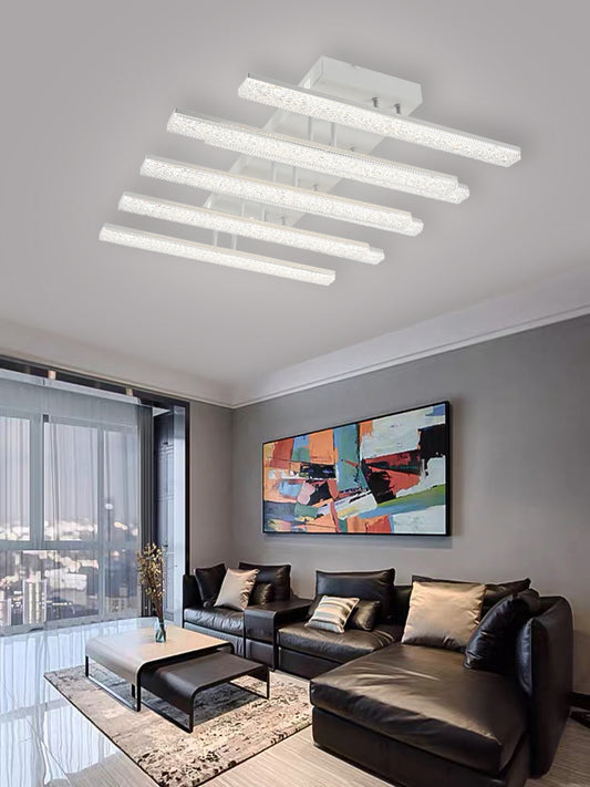 Lustra LED RFAN, Model R9050/8, Cu Telecomanda, 3 Tipuri De Lumina, Intensitate Reglabila, 224W, Alb