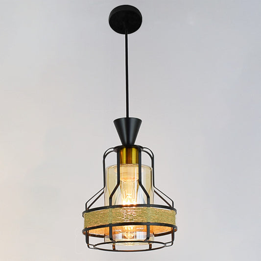 Pendul RFAN, Model 4408-1, cu Abajur, 1 x E27, Inaltime Reglabila, Negru