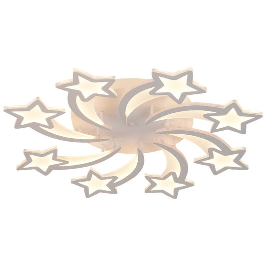 Lustra LED RFAN, Model M213/8, cu Telecomanda, 3 Tipuri de Lumina,Intensitate Reglabila,200W, Alb