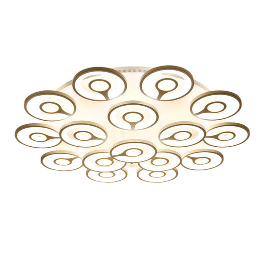 Lustra LED RFAN, Model K17-16, cu Telecomanda, 3 Tipuri de Lumina, Intensitate Reglabila, 352W, Alb