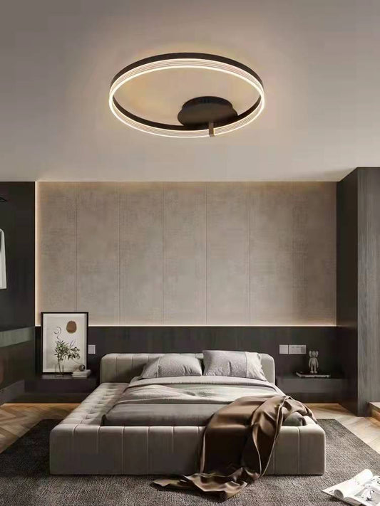 Lustra LED RFAN, Model F2330/1, cu Telecomanda, 3 Tipuri de Lumina, Intensitate Reglabila, 62W, Maro