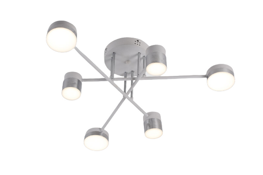 Lustra LED RFAN, Model R9031-6, Cu Telecomanda, 3 Tipuri De Lumina, Intensitate Reglabila, 72W, Alb