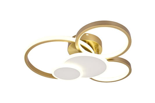 Lustra LED RFAN, Model R9034, cu Telecomanda, 3 Tipuri de Lumina, Intensitate Reglabila, 120W, Auriu