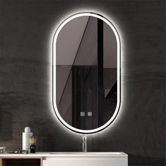 Oglinda Led si Touch cu Functie Dezaburire, 3 Tipuri de Lumina Smack, 50 X 80 cm