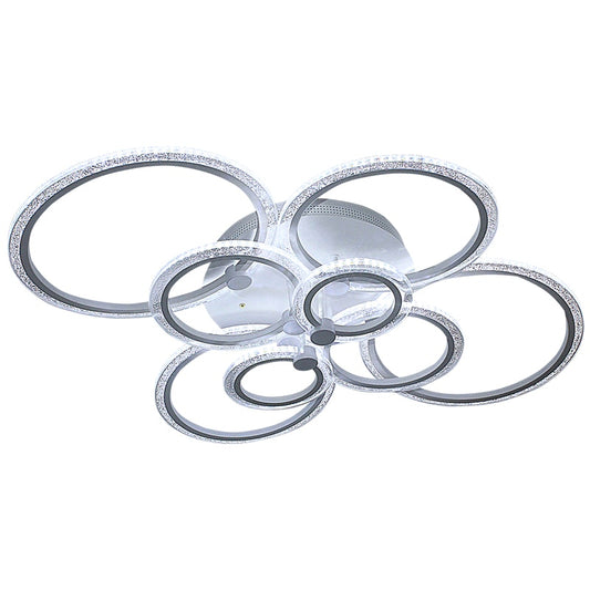 Lustra LED RFAN, Model Q38/8, cu Telecomanda, 3 Tipuri de Lumina, Intensitate Reglabila, 150W, Alb