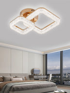 Lustra LED RFAN, Model K3535/1+1GD, Cu Telecomanda, 3 Tipuri De Lumina, Intensitate Reglabila, 80W, Auriu