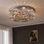 Candelabru RFAN, Model H98348/400, Textura Cristal, Metal, 5 X E14, Crom