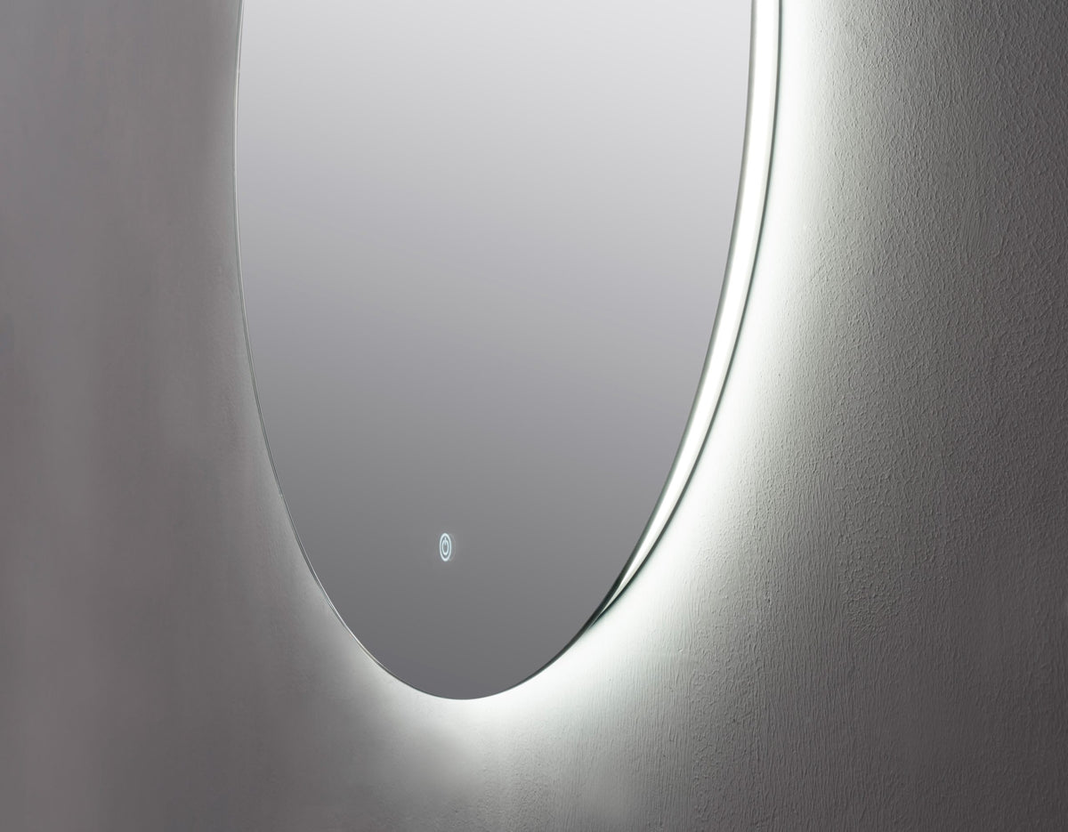Oglinda LED Rotunda Premium 100×100 cm, Lumina Spate, 3 Tipuri de Lumina – Calda, Rece, Neutra
