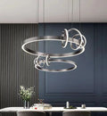 Lustra LED Tip Pendul RFAN, Model R9147/600+400, Cu Telecomanda, 3 Tipuri De Lumina, Inaltime Reglabila, 128W, Gri