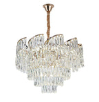 Candelabru RFAN, Model RF382/500, Textura Cristal, Metal, 8 X E14, Auriu