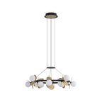 Pendul RFAN, Model 602-12, Cu 12 Abajururi, 12 x G9, Inaltime Reglabila, Auriu/Negru