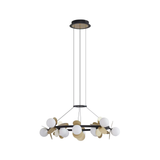 Pendul RFAN, Model 602-12, Cu 12 Abajururi, 12 x G9, Inaltime Reglabila, Auriu/Negru