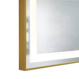 Oglinda LED si Touch, cu Functie Dezaburire, 80 x 60 cm, Rama Bronz Antichizat, Smack