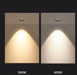Spot LED COB RFAN, Incastrat, Fara Rama, Lumina Calda, 3000K, 12W, Rosu/Negru
