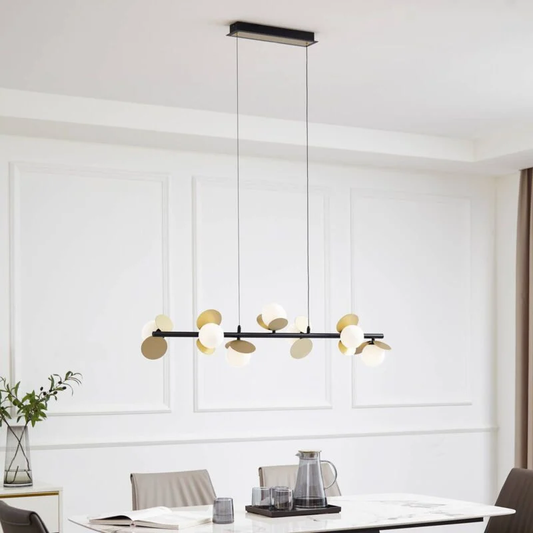 Pendul RFAN, Model 601-7, Cu 7 Abajururi, 7 x G9, Auriu/Negru