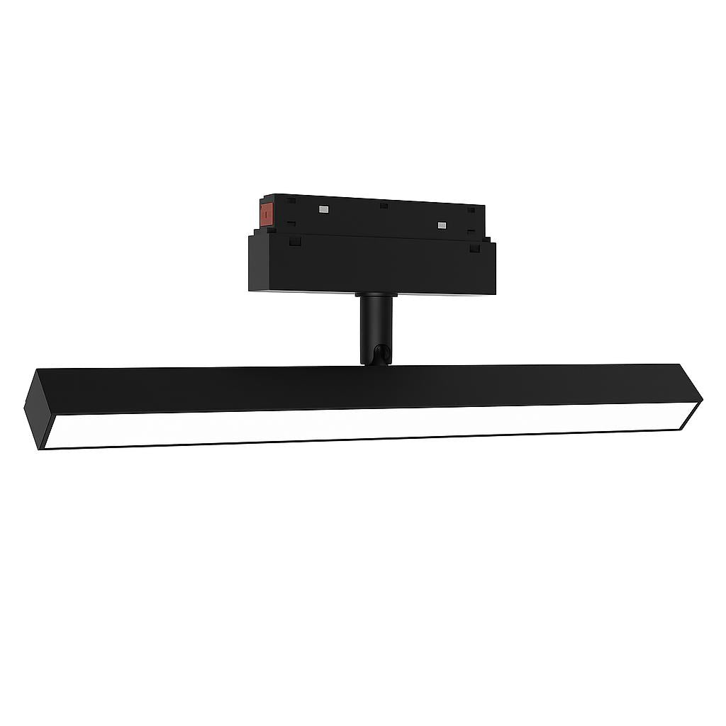 Banda LED Reglabila Sina Magnetica Incastrata, Lumina Calda, 24W, Negru
