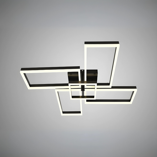 Lustra LED RFAN, Model R9092/4+1CF, Cu Telecomanda, 3 Tipuri De Lumina, Intensitate Reglabila, 136W, Maro