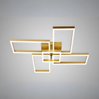 Lustra LED RFAN, Model R9092/4+1GD, Cu Telecomanda, 3 Tipuri De Lumina, Intensitate Reglabila, 136W, Auriu
