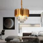 Candelabru RFAN, Model WL339/300, Textura Cristal, Metal, 3 x E27, Auriu