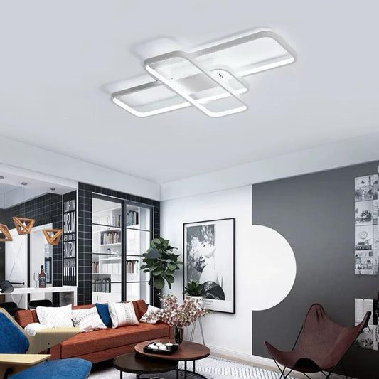 Lustra LED RFAN, Model R9160/3MH, Cu Telecomanda, 3 Tipuri De Lumina, Intensitate Reglabila, 68W, Alb