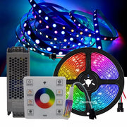 KIT Banda LED Digitala RFAN, RGB, 10m, 14.4W/M, 24V, Transformator 200W, Controler