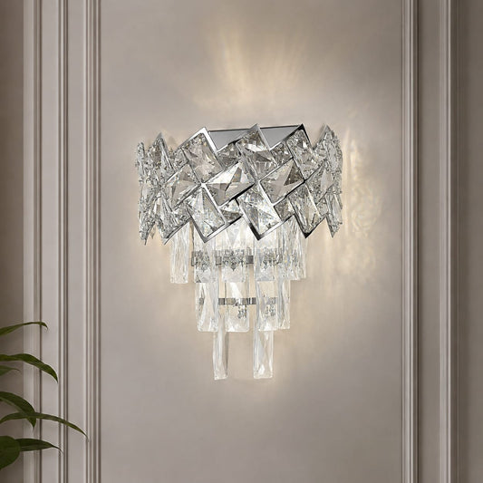 Aplica RFAN, Model 62111/2W, Textura Cristal, Metal, 2 X E14, Argintiu