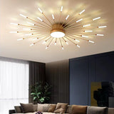 Lustra LED RFAN, Model 5966-30, 3 Tipuri De Lumina, 60W, Auriu