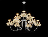 Candelabru LED RFAN, Model 3531-8+4, Textura Cristal, Metal, 48W, Argintiu