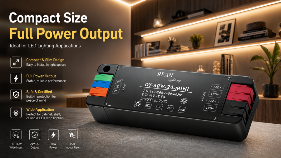 Transformator De Tensiune RFAN, Mini, 60W, 24V, 2.5A