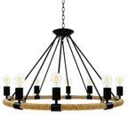 Pendul Rustic RFAN, Model 8456-8P, 8 X E27, Inaltime Reglabila