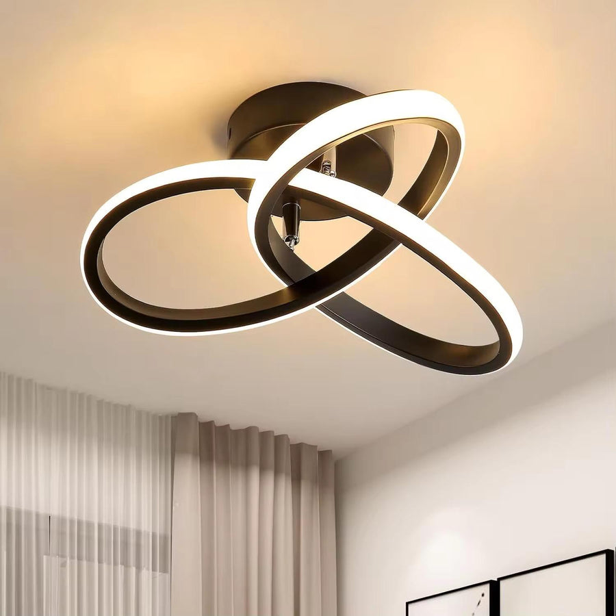 Lustra LED RFAN, Model R9152/1BK, 3 Tipuri De Lumina, 33W, Negru
