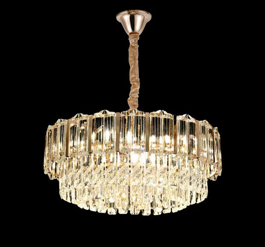 Candelabru RFAN, Model 62109/400, Textura Cristal, Metal, 5 X E27, Auriu