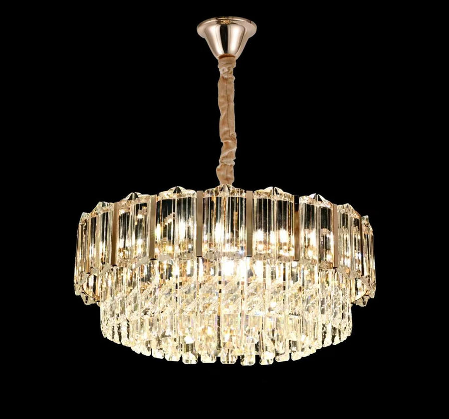 Candelabru RFAN, Model 62109/400, Textura Cristal, Metal, 5 X E27, Auriu