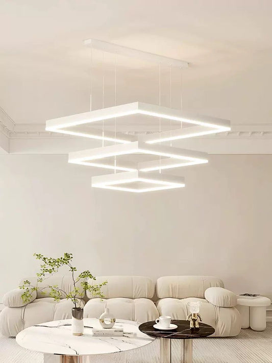 Pendul RFAN, Model 9510-3, cu Telecomanda, 3 Tipuri de Lumina, Inaltime Reglabila, 96W, Alb