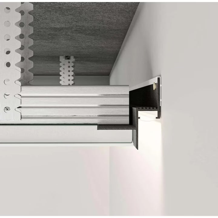 Profil LED Scafa cu Efect Shadow Gap, 2m, Negru