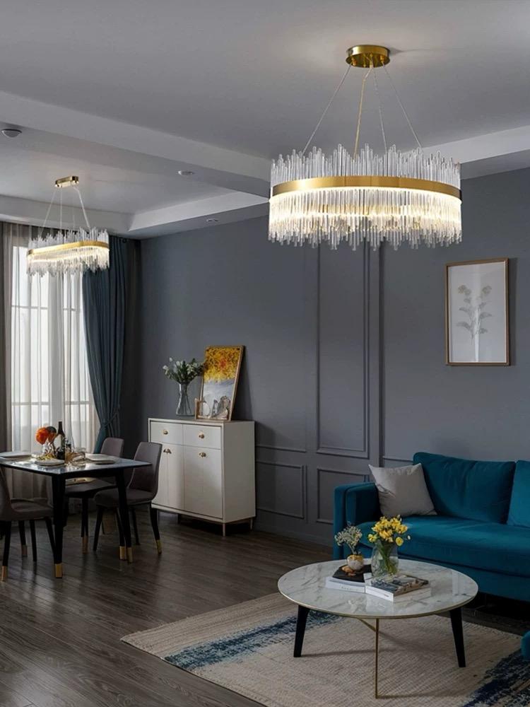 Candelabru LED RFAN, Model 8817/800*300, Textura Cristal, Metal, 120W, Auriu